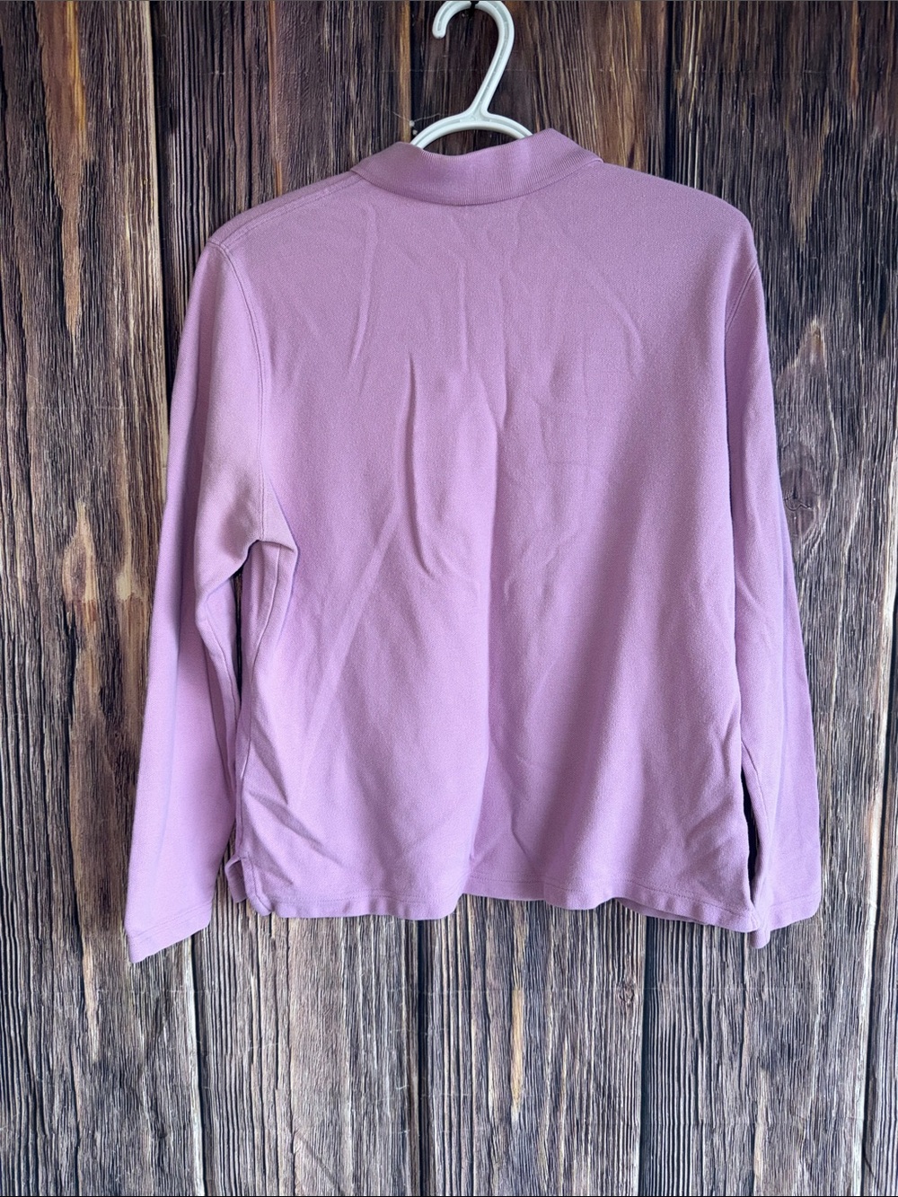 L.L.Bean Women’s Long Sleeve Polo Shirt Large Lavender Pink 100% Cotton Casual - Picture 13 of 15